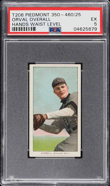 1909-11 T206 Orval Overall HANDS WAIST LEVEL PIEDMONT 350-460/25 PSA 5 PWCC-E (MGD2)