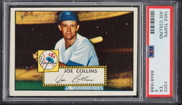 1952 Topps BB Card #202 Joe Collins New York Yankees ROOKIE RC PSA 5 EX (MGD2)