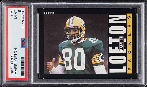 1985 Topps FB Card # 75 James Lofton Green Bay Packers HOF PSA 9 MINT (MGD2)