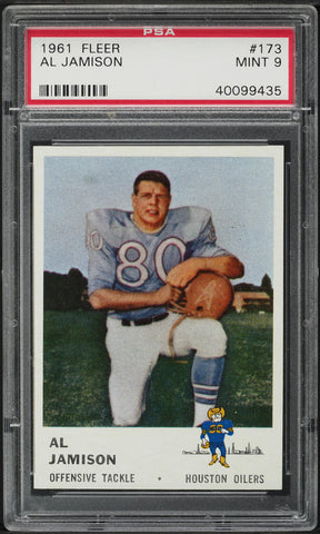 1961 Fleer FB Card #173 Al Jamison Houston Oilers ROOKIE RC PSA 9 MINT (MGD2)