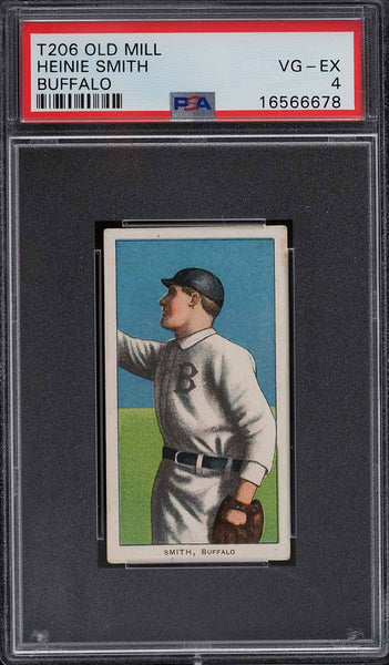 1909-11 T206 Heinie Smith BUFFALO, OLD MILL PSA 4 VGEX (MGD2)