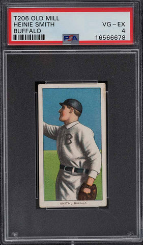 1909-11 T206 Heinie Smith BUFFALO, OLD MILL PSA 4 VGEX (MGD2)