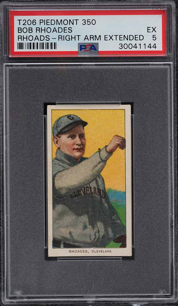 1909-11 T206 Bob Rhoads RIGHT ARM EXTENDED PIEDMONT 350/25 PSA 5 EX PWCC-A (MGD2)