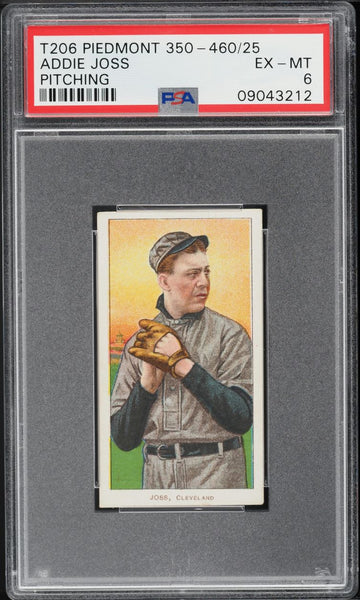 1909-11 T206 Addie Joss HOF PITCHING, PIEDMONT 350-460/25 PSA 6 EXMT PWCC-A (MGD2)