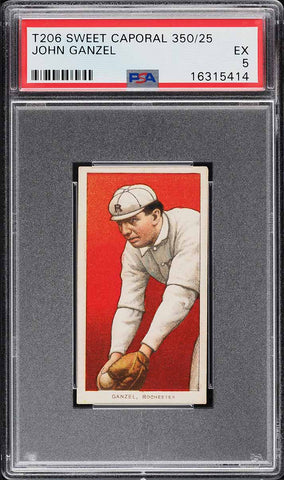 1909-11 T206 John Ganzel Rochester, SWEET CAPORAL 350/25 PSA 5 EX (MGD2)