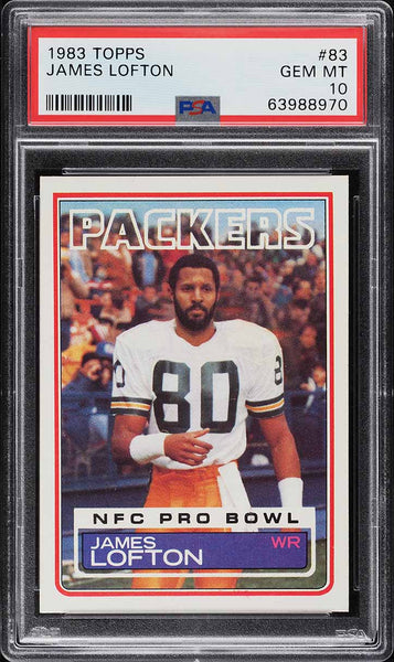 1983 Topps FB Card # 83 James Lofton Green Bay Packers HOF PSA 10 GEM MINT (MGD2)