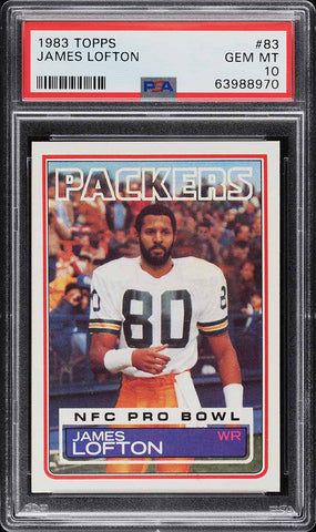 1983 Topps FB Card # 83 James Lofton Green Bay Packers HOF PSA 10 GEM MINT (MGD2)