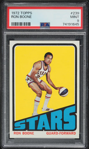 1972 Topps BkB Card #239 Ron Boone Utah Stars PSA 9 MINT (MGD2)