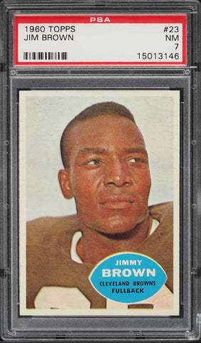 1960 Topps FB Card # 23 Jim Brown Cleveland Browns HOF PSA 7 NRMT PWCC-A (MGD2)