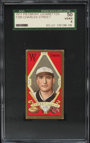 1911 T205 Gold Border Piedmont CHARLES GABBY STREET Washington Senators SGC 4 (MGD2)