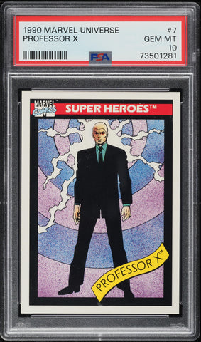 1990 Impel Marvel Universe Card # 7 Professor X PSA 10 GEM MINT (MGD2)