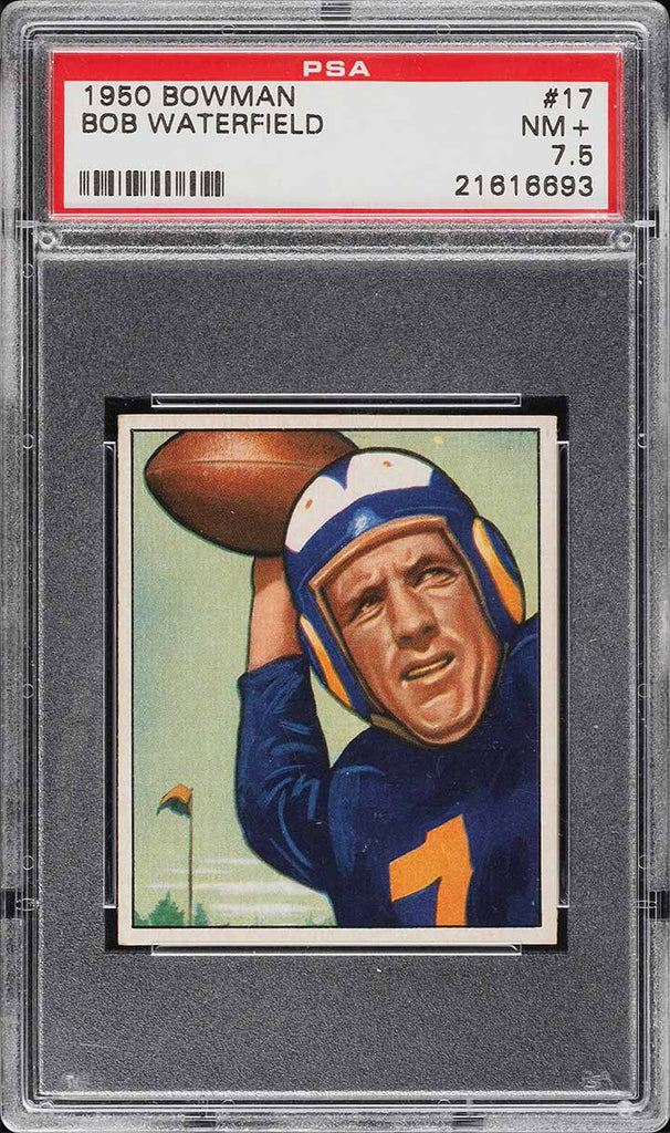 1950 Bowman FB Card # 17 Bob Waterfield Los Angeles Rams HOF PSA