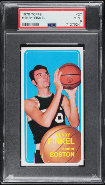 1970 Topps BkB Card # 27 Henry Finkel Boston Celtics PSA 9 MINT (MGD2)