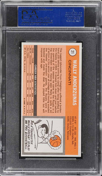 1970 Topps BkB Card # 21 Wally Anderzunas Cincinnati Royals PSA 9 MINT (MGD2)