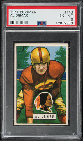 1951 Bowman FB Card #143 Al Demao Washington Redskins PSA 6 EXMT (MGD2)