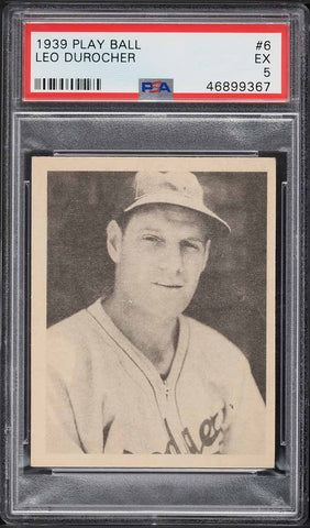 1939 Play Ball BB Card # 6 Leo Durocher Brooklyn Dodgers HOF PSA 5 EX (MGD2)