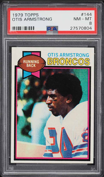 1979 Topps FB Card #144 Otis Armstrong Denver Broncos HOF PSA 8 NM-MT (MGD2)