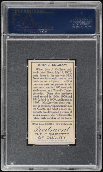 1911 T205 Gold Border Piedmont JOHN McGRAW New York Giants HOF PSA 5 EX (MGD2)