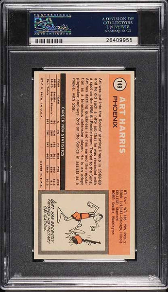 1970 Topps BkB Card #149 Art Harris Phoenix Suns PSA 8 NM-MT (MGD2)