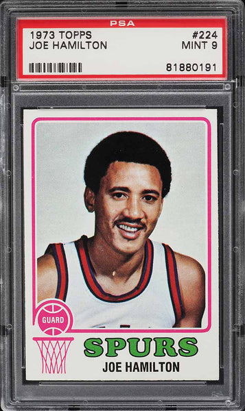 1973 Topps BkB Card #224 Joe Hamilton San Antonio Spurs PSA 9 MINT (MGD2)