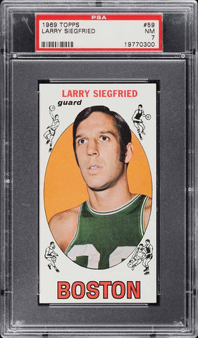 1969 Topps BkB Card # 59 Larry Siegfried Boston Celtics ROOKIE RC PSA 7 NRMT (MGD2)