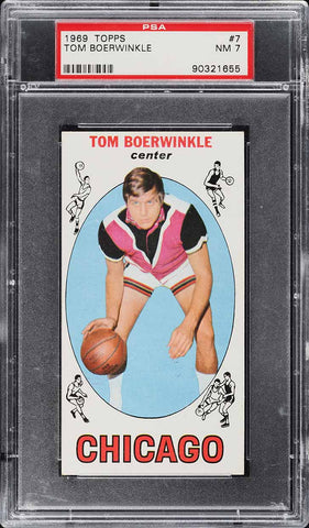 1969 Topps BkB Card # 7 Tom Boerwinkle Chicago Bulls ROOKIE RC PSA 7 NRMT (MGD2)