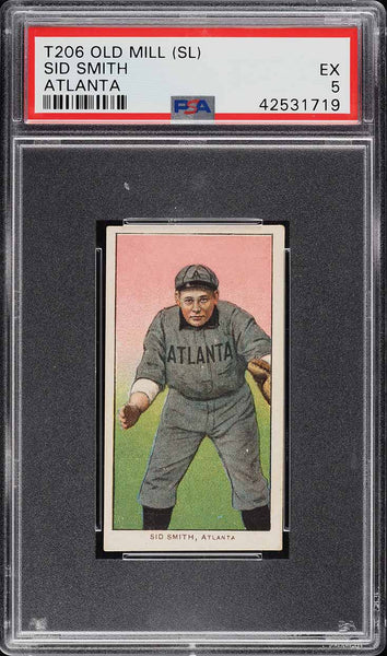 1909-11 T206 Sid Smith ATLANTA, SOUTHERN LEAGUER, OLD MILL PSA 5 EX (MGD2)