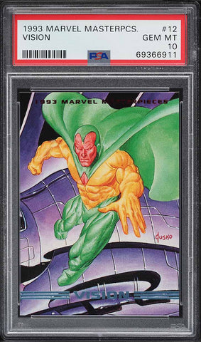 1993 Marvel Masterpieces Card # 12 Vision PSA 10 GEM MINT (MGD2)