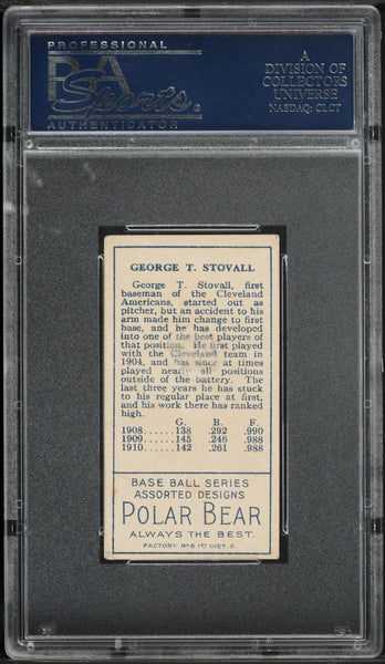 1911 T205 Gold Border Polar Bear GEORGE STOVALL Cleveland Naps PSA 4 VGEX (MGD2)