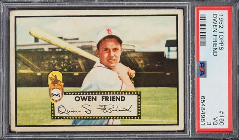 1952 Topps BB Card #160 Owen Friend St. Louis Browns PSA 3 VG (MGD2)