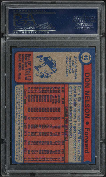 1974 Topps BkB Card # 46 Don Nelson Boston Celtics HOF PSA 8 NM-MT (MGD2)