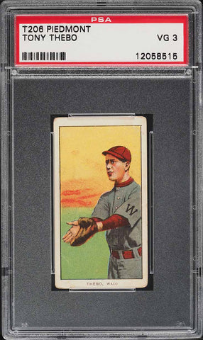 1909-11 T206 Tony Thebo Waco, SOUTHERN LEAGUER PIEDMONT 350/25 PSA 3 VG (MGD2)