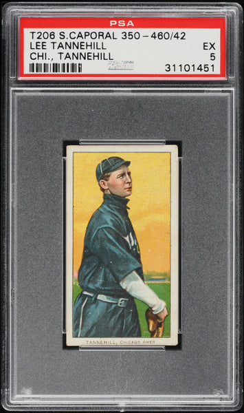 1909-11 T206 Lee Tannehill CHICAGO TANNEHILL, SWEET CAPORAL 350-460/42 PSA 5 EX (MGD2)