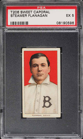 1909-11 T206 Steamer Flanagan Buffalo, SWEET CAPORAL 350/25 PSA 5 EX (MGD2)