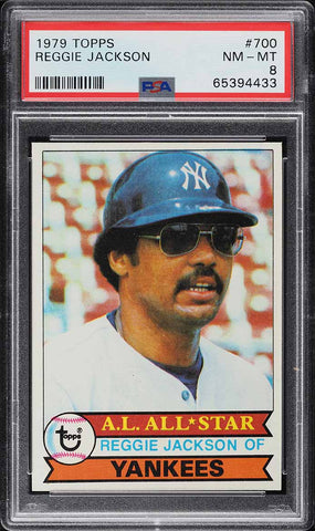 1979 Topps BB Card #700 Reggie Jackson New York Yankees HOF ALL-STAR PSA 8 NM-MT (MGD2)
