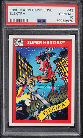 1990 Impel Marvel Universe Card # 49 Elektra PSA 10 GEM MINT (MGD2)