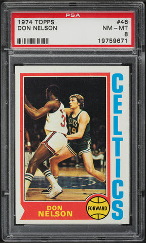 1974 Topps BkB Card # 46 Don Nelson Boston Celtics HOF PSA 8 NM-MT (MGD2)