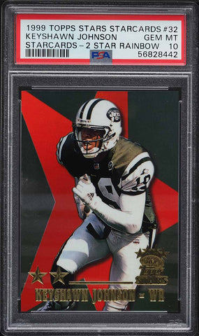 1999 Topps Stars Starcards FB Card # 32 Keyshawn Johnson /249 RAINBOW PSA 10 (MGD2)