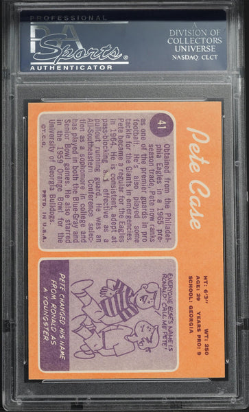 1970 Topps FB Card # 41 Pete Case New York Giants PSA 8 NM-MT (MGD2)