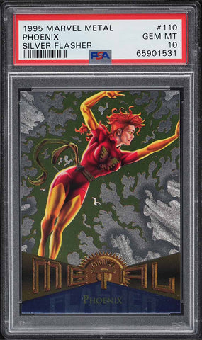 1995 Marvel Metal Card #110 Phoenix SILVER FLASHER PSA 10 GEM MINT (MGD2)