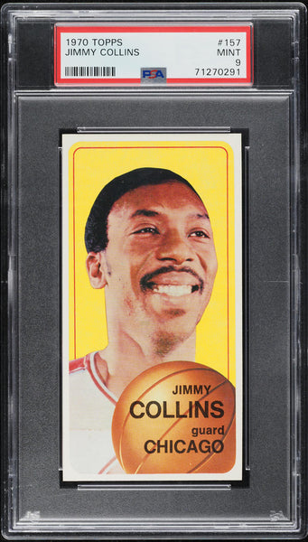 1970 Topps BkB Card #157 Jimmy Collins Chicago Bulls ROOKIE RC PSA 9 MINT (MGD2)