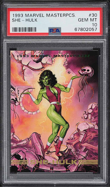 1993 Marvel Masterpieces Card # 30 She-Hulk PSA 10 GEM MINT (MGD2)