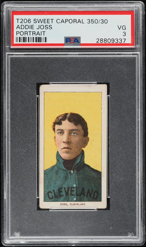 1909-11 T206 Addie Joss PORTRAIT, HOF SWEET CAPORAL 350/30 PSA 3 VG (MGD2)