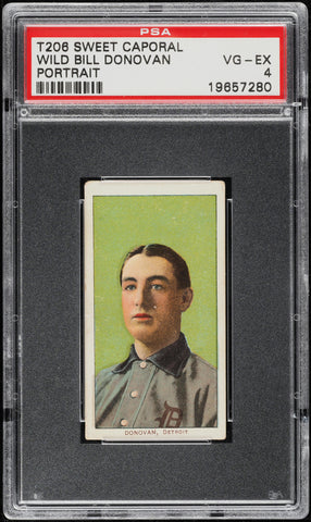 1909-11 T206 Wild Bill Donovan PORTRAIT, SWEET CAPORAL 150/30 PSA 4 VGEX (MGD2)