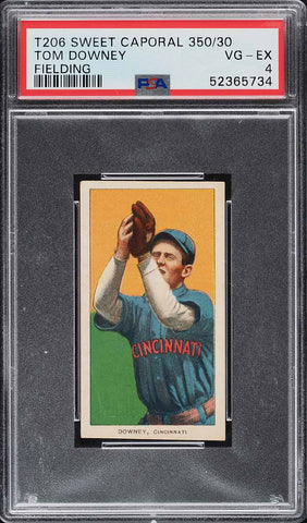 1909-11 T206 Tom Downey FIELDING, SWEET CAPORAL 350/30 PSA VG-EX 4 (MGD2)