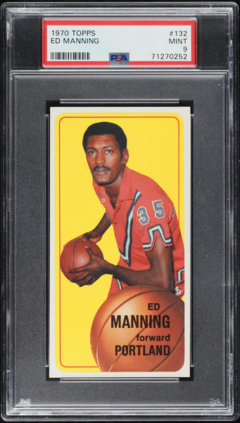 1970 Topps BkB Card #132 Ed Manning Portland Trail Blazers ROOKIE RC PSA 9 MINT (MGD2)