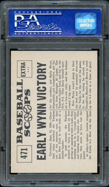 1961 Nu-Card Scoops BB Card #471 Early Wynn Chicago White Sox HOF PSA NM-MT 8 (MGD2)