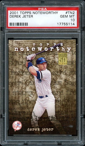2001 Topps Noteworthy BB Card #TN2 Derek Jeter NY Yankees HOF PSA GEM MINT 10 (MGD2)
