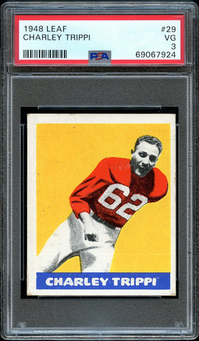 1948 Leaf FB Card # 29 Charley Trippi Chicago Cardinals HOF ROOKIE RC PSA VG 3 (MGD2)