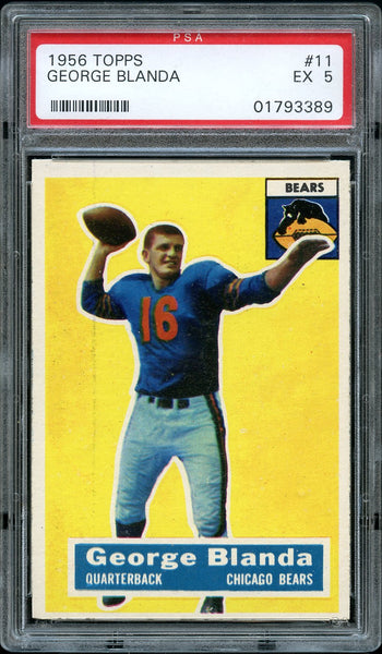 1956 Topps FB Card # 11 George Blanda Chicago Bears HOF PSA EX 5 (MGD2)